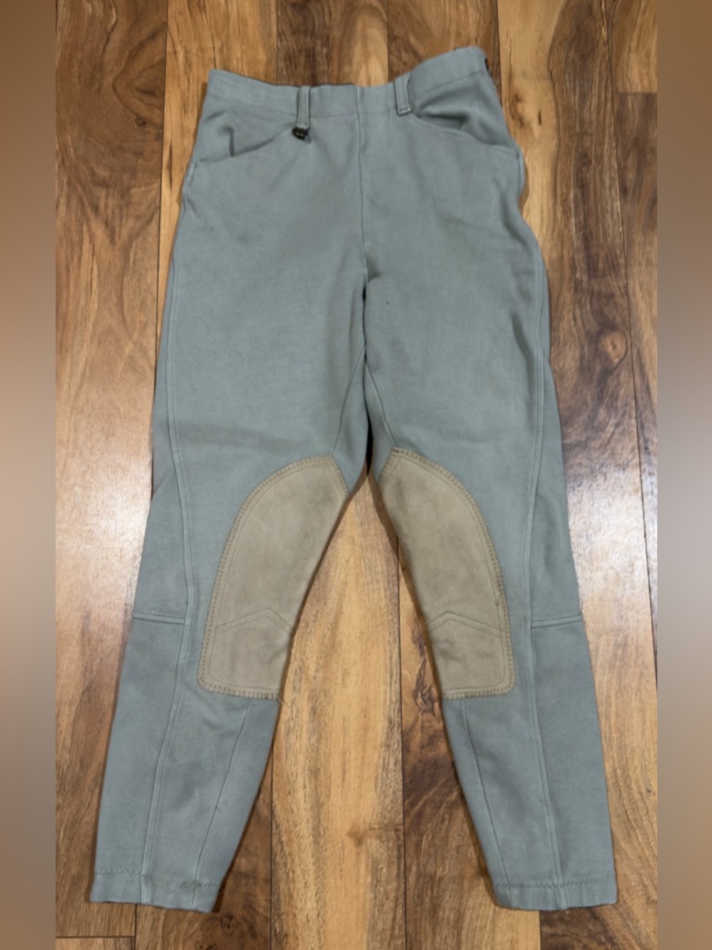 ON COURSE Cotton Naturals Breeches Light Green Size 26 | Equestrian Riding Pants